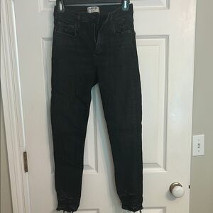 Agolde Black Cropped Ankle Jeans